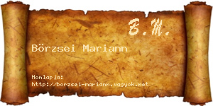 Börzsei Mariann névjegykártya
