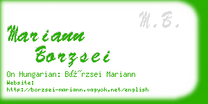 mariann borzsei business card